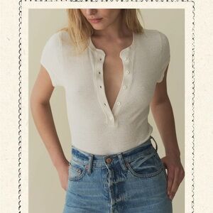 Doen VIENNE SILK TEE CREAM NWT